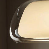 Modern Double Layer Glass Jelly Pendant Light Round Brass Rod Hanging Lamp
