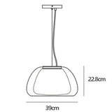 Modern Double Layer Glass Jelly Pendant Light Round Brass Rod Hanging Lamp