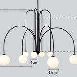 Modern Metal Chandelier Light Fixtures Multi-Head Suspension Pendant Lamps