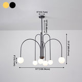 Modern Metal Chandelier Light Fixtures Multi-Head Suspension Pendant Lamps