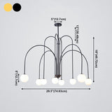 Modern Metal Chandelier Light Fixtures Multi-Head Suspension Pendant Lamps