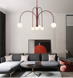 Modern Metal Chandelier Light Fixtures Multi-Head Suspension Pendant Lamps