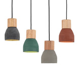 Modern Wood Timber Cement Pendant Light Cafe Vintage Hanging Ceiling Lamp Decor
