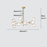 Modern 12-Head Sputnik Nordic Style Chandelier Glass Molecules Pendant Lights Ambient Light G9