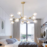 Modern 12-Head Sputnik Nordic Style Chandelier Glass Molecules Pendant Lights Ambient Light G9