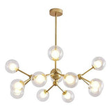 Modern 12-Head Sputnik Nordic Style Chandelier Glass Molecules Pendant Lights Ambient Light G9