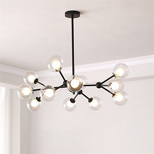 Modern 12-Head Sputnik Nordic Style Chandelier Glass Molecules Pendant Lights Ambient Light G9