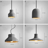 Modern Concrete Pendant Light, Vintage Industrial Cement Hanging Ceiling Chandelier downlight - heparts