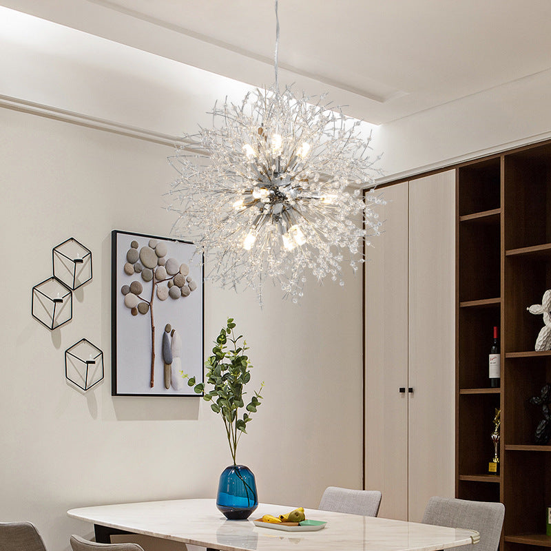 Modern Electroplated Globe Chandeliers Firework Led Vintage Pendant ...