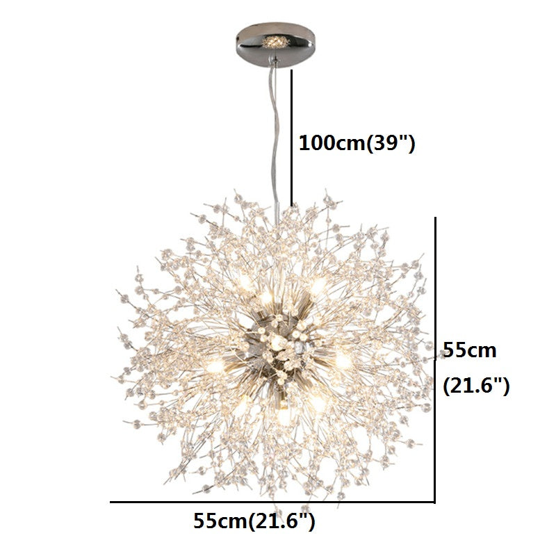 Modern Electroplated Globe Chandeliers Firework Led Vintage Pendant Lights G9 Bulb Base heparts