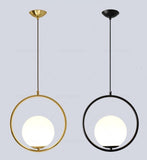 Modern Glass Pendant Light Ceiling Chandelier Hanging Lamp 1-Light Fixture Flush Mount - heparts