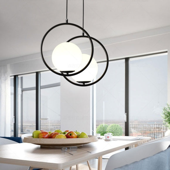 Modern Glass Pendant Light Ceiling Chandelier Hanging Lamp 1-Light Fixture Flush Mount - heparts