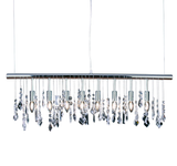 Modern Pendant Lamp Crystal Hanging Light Chrome for Dinning Living Room Suspension Lighting Length 100cm - heparts