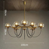 Modern Retro-American Cognac glass ball bronze ring Pendant Light Designer's Lamp Restaurant - heparts