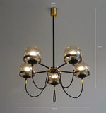 Modern Retro-American Cognac glass ball bronze ring Pendant Light Designer's Lamp Restaurant - heparts