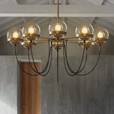 Modern Retro-American Cognac glass ball bronze ring Pendant Light Designer's Lamp Restaurant - heparts