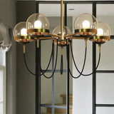 Modern Retro-American Cognac glass ball bronze ring Pendant Light Designer's Lamp Restaurant - heparts