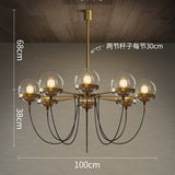 Modern Retro-American Cognac glass ball bronze ring Pendant Light Designer's Lamp Restaurant - heparts