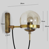 Modern Retro-American Cognac glass ball bronze ring wall lamp Designer's Lamp Restaurant - heparts