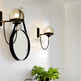 Modern Retro-American Cognac glass ball bronze ring wall lamp Designer's Lamp Restaurant - heparts