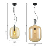 Modern Wax gourd Glass Pendant Light Creative Restaurant Lampshade Hanging Lighting E26/E27 - heparts