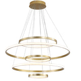 New Circle Modern Chandelier Gold Painted Aluminum Rings Lamp Inner & outer Light LED Integrated