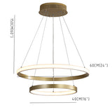 New Circle Modern Chandelier Gold Painted Aluminum Rings Lamp Inner & outer Light LED Integrated