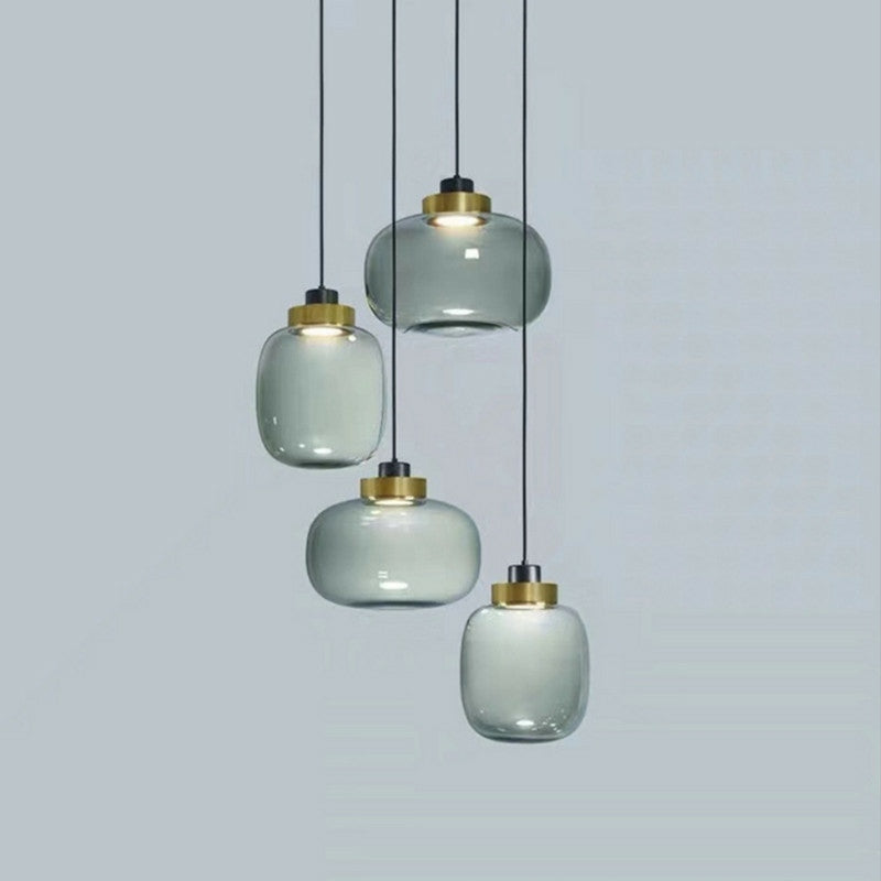 Nordic Post modern Glass Minimalist Restaurant Single Head Mini Pendant Lighting LED heparts