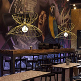 Nordic Straw Hat chandelier Restaurant Lighting Creative Personality Bar Model Room Loft Industrial