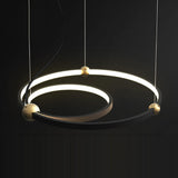 New 2-Lights Circular Pendant Light Chandelier Lighting Ambient Light - LED Dimmable Remote Control - heparts