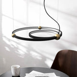 New 2-Lights Circular Pendant Light Chandelier Lighting Ambient Light - LED Dimmable Remote Control - heparts