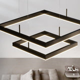 Square LED Chandelier Modern Simple Atmosphere  Living Room Modern LED Pendant Lights Suspension Lighting  90-265V