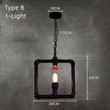 Vintage Industrial Pipe Edison Bulbs Retro Pendant Lights