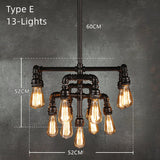 Vintage Industrial Pipe Edison Bulbs Retro Pendant Lights