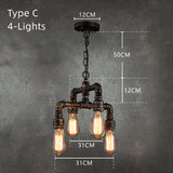 Vintage Industrial Pipe Edison Bulbs Retro Pendant Lights