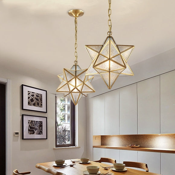 Pure Copper Diamond Light Ceiling&Pendant Chandelier Ambient Light Glass Candle Style E26/E27