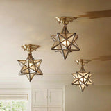 Pure Copper Diamond Light Ceiling&Pendant Chandelier Ambient Light Glass Candle Style E26/E27