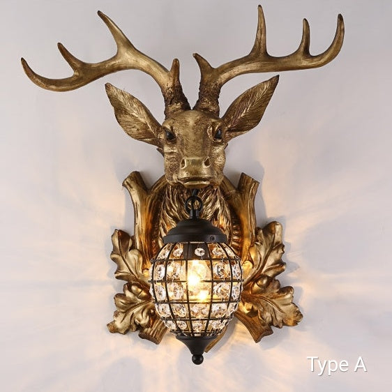 Retro Antler Mini Style Wall Lights & Sconces Ambient Light Home Decor American Village E14 - heparts