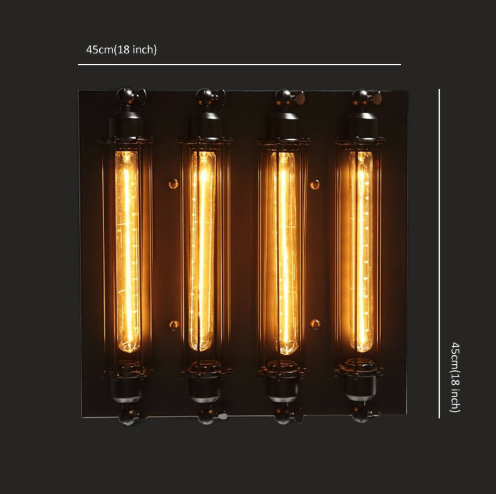 Retro Vintage Ceiling Light 4 Lights Edison Bulbs Metal Black Painting Ceiling Light for Living room Loft Lamp Light Industrial heparts