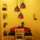 Rose Vintage Tiffany Pendant Lighting Ambient Light Lamp Shade-Fixture Pendant Lighting-Home Decor - heparts
