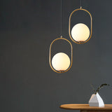 Simple Artful Vintage Hanging Ring Glass Ball Pendant Light Chandelier Lamps E26/E27 Base