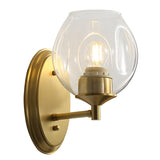 Single Glass ball Solid Brass Sconce Wall Lights Bathroom Lights Vanity Lighting - heparts