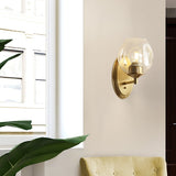 Single Glass ball Solid Brass Sconce Wall Lights Bathroom Lights Vanity Lighting - heparts
