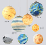 Planet/Star Pendant Lamp 3D Printing Ceiling Light E26/E27 LED Bulb Ceiling Light for Home, Office, Bars and Cafe - heparts