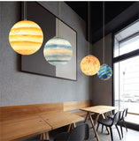 Planet/Star Pendant Lamp 3D Printing Ceiling Light E26/E27 LED Bulb Ceiling Light for Home, Office, Bars and Cafe - heparts