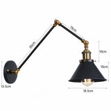 Swing Arm Wall Lamp Farmhouse Hallway Industrial Metal Black Wall Reading Sconce