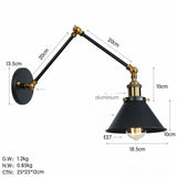 Swing Arm Wall Lamp Farmhouse Hallway Industrial Metal Black Wall Reading Sconce