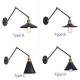 Swing Arm Wall Lamp Farmhouse Hallway Industrial Metal Black Wall Reading Sconce