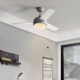 36"/42" LED Ceiling Fan Lamp Modern Dining Room 3 Blades Semi Flush Mounted Light with Dome Acrylic Shade in Macaron