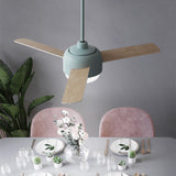 36"/42" LED Ceiling Fan Lamp Modern Dining Room 3 Blades Semi Flush Mounted Light with Dome Acrylic Shade in Macaron